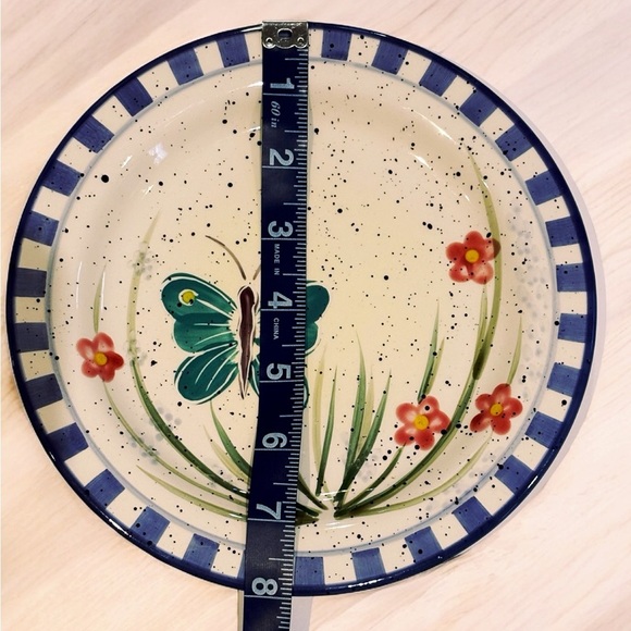 Julie Ueland Butterfly & Pansies Plate Replacement 1999 Enesco VTG Key Catcher - Picture 4 of 5